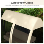 Dondolo da Giardino 2 in 1 Convertibile in Letto con Cuscini e Zanzariera, 240x140x197 cm, Caffè - immagine 6