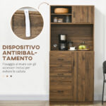 Credenza Moderna con 3 Cassetti e Armadietti Mobile Dispensa in Legno - immagine 7
