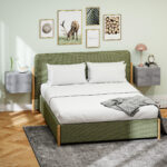 Set di 2 Comodini Sospesi con 2 Cassetti Moderni e Salvaspazio, 40x29x30 cm, Grigio Cemento - immagine 6