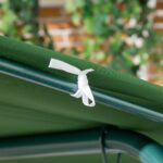 Dondolo da Giardino 3 Posti in Acciaio e Teslin con Tetto Parasole, 172x110x153 cm, Bianco e Verde - immagine 9