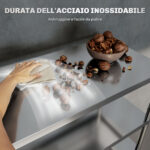 Scaffale da Cucina a 4 Livelli Regolabili su 10 Altezze Diverse, in Acciaio Inox, 91x40x108 cm, Argento - immagine 4