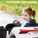Auto Elettrica per Bambini 3-5 Anni con Telecomando, Sospensioni e Clacson, 103x58x41 cm, Bianca e Nero - immagine 8
