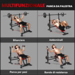 Panca Fitness con Rack per Pesi, Schienale e Sedile Regolabili, Dip Station, Capacità 420 kg - immagine 4