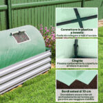 Serra Piccola con 5 Finestrelle e Griglia Centrale, in Acciaio, PE e PP, 3x80x45 cm, Verde - immagine 6