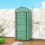 Serra da Balcone a 4 Livelli con 4 Rotelle e Ingresso Avvolgibile, in Acciaio e PE, 69x50x165 cm, Verde - immagine 3