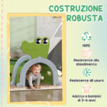 Tunnel per Bambini 3-6 Anni a Forma di Coccodrillo, Gioco per Interno ed Esterno in Plastica, Verde - immagine 5