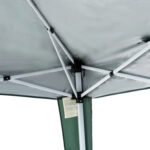 Gazebo Pieghevole da Giardino 2,4x2,4m con Struttura in Acciaio e Corde Antivento, Verde - immagine 9