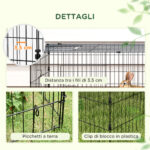 Gabbia per Conigli da Esterno e Interno con Tettuccio in Acciaio, 220x85x70cm, Verde - immagine 7