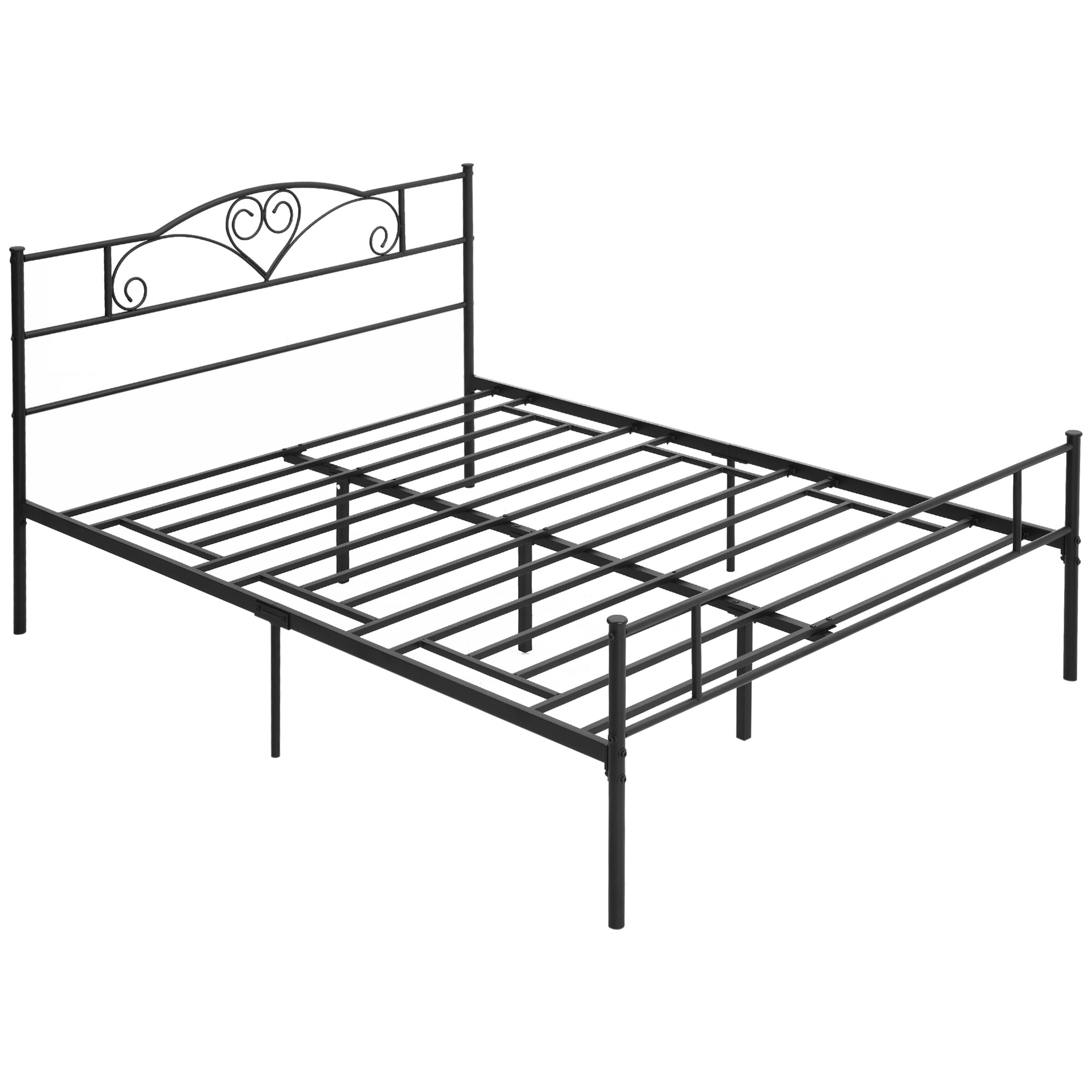 TV6054194961ccb8f.jpg Struttura Letto Matrimoniale in Acciaio con Doghe Integrate, Testiera e Pediera, 160x2cm - immagine 1