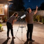 Telescopio Astronomico 80mm con Montatura AZ, 2 Lenti Oculari e Adattatore Smartphone, 92x92x130 cm, Bianco e Nero - immagine 2