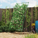 Supporto per Pomodori a forma di A a Livelli Regolabili con Rete, in Acciaio, PE e PP, 101x133x227 cm, Verde - immagine 2