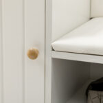 Scarpiera da Ingresso con Seduta Imbottita e Armadietto per 4 Paia di Scarpe, 80x33x49cm, Bianco - immagine 9