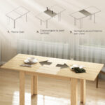Tavolo Allungabile da Pranzo per 6-8 Persone, 140-180 x 80 cm, Colore Legno - immagine 5