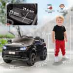 Macchina Elettrica per Bambini 3-6 Anni con Telecomando, Luci LED e Clacson, in PP e Metallo, 110x68x52 cm, Nero - immagine 3
