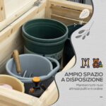Baule da Esterno da 155L in Legno con Coperchio in Metallo e 2 Ammortizzatori, 110x50x50 cm, color Legno - immagine 4