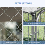 Recinto per Cani e Animali Domestici da Esterno con Copertura Impermeabile, 230x230x175 cm - immagine 6