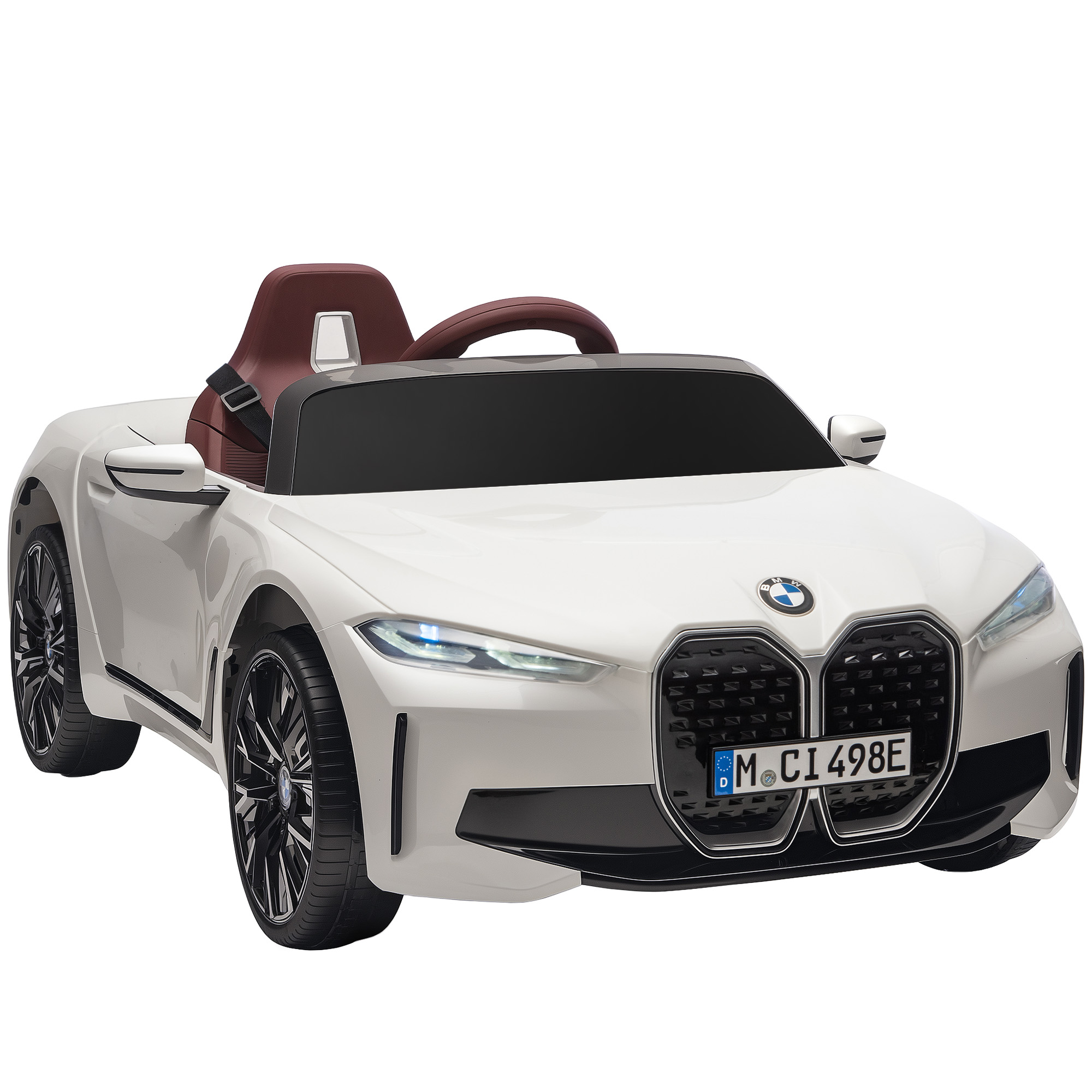 U0z22819bfed38304.jpg Macchina Elettrica per Bambini 3-6 Anni con Licenza BMW con Telecomando, Clacson e Fari, 115x67x45 cm, Bianca - immagine 1