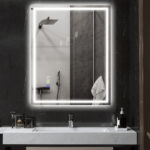 Specchio Bagno Antiappannante con Luce LED Regolabile, Speaker Bluetooth, Pulsanti Touch, 80x1 cm - immagine 2