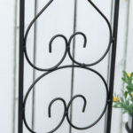 Portapiante Verticale Pieghevole con 5 Vasi da Esterno in Metallo, 82x12,5x150cm, Nero - immagine 9