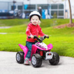 Quad Elettrico per Bambini 18-36 Mesi con Luci LED, Clacson e Pedali, 65,5x38,5x43,5 cm, Rosa - immagine 2