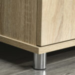 Mobile TV Moderno con 2 Ripiani, Fori Passacavi e 2 Armadietti in MDF 105x40x55cm - Quercia - immagine 9