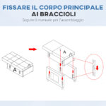 Poltrona Letto Singola Reclinabile su 3 Livelli con Cuscino Extra e 2 Tasche Laterali, 69x82x85cm, Grigio Chiaro | Aosom Italy - immagine 8