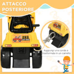 Escavatore per Bambini 2-4 Anni con Pinza, Pulsante per Suoni e Spazio Portaoggetti, 83x27x39 cm, Giallo e Nero - immagine 8