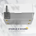 Lettiera per Gatti Impermeabile con Pareti Rialzate, Vassoio e Paletta, in ABS, 71x50,8x35,5 cm, Bianco - immagine 7