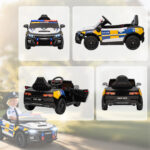 Macchina Elettrica per Bambini della Polizia con Telecomando, Clacson e Musica Integrata, 96x60x45 cm - immagine 8
