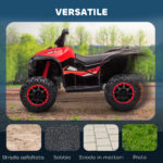 Quad Elettrico per Bambini 12V, 2 Velocità, Ruote Larghe con Clacson e Fari LED, Età 3-5 Anni, Rosso - immagine 5