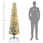 Albero di Natale Innevato con 329 Rami e Luci LED Bianche, in Plastica e Metallo, Ø52x180 cm, Verde - immagine 3