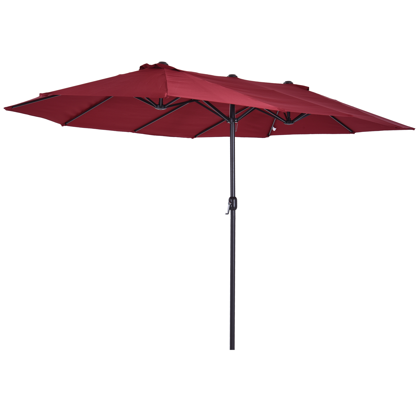 Veufe219ac986ab93.jpg Ombrellone da Giardino Doppio con Apertura a Manovella, in Acciaio e Poliestere, 460x270x240 cm, Rosso - immagine 1