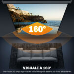 Schermo per Proiettore 120" Formato 1:1, Angolo di 160° e Montaggio a Soffitto o Parete - immagine 5
