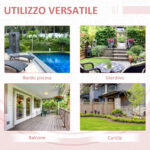 Tavolino da Giardino Pieghevole Salvaspazio in Rattan Sintetico e Acciaio, 40x40x40cm, Grigio - immagine 7