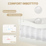 Sedia da Ufficio con Poggiapiedi e Poggiatesta, in Pelle PU, Schiuma e Metallo, 76x73x117-125 cm, Bianco Crema - immagine 4