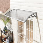 Tettoia Moderna in Policarbonato, Alluminio e PP per Balconi, Finestre e Porte, 110x60x18 cm - immagine 2