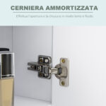 Armadietto Specchiera da Bagno con 3 Armadietti, 3 Ripiani e Luce LED, 90x15x65 cm, Bianco - immagine 8