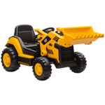 Ruspa Elettrica per Bambini 3-6 Anni Marchio Ufficiale Caterpillar 12V con Telecomando, Giallo