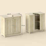 Mobile Sottolavabo a 2 Ante con Ripiano Regolabile e Intaglio a U, 60x30x60 cm, Rovere - immagine 3