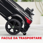 Macchina Elettrica per Bambini 3-6 Anni con Telecomando, Luci LED e Clacson, in PP e Metallo, 110x68x52 cm, Nero - immagine 6
