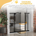 Cancelletto per Cani Estensibile con 4 Viti Regolabili, in Metallo e Plastica, 74-1x78 cm, Nero - immagine 5