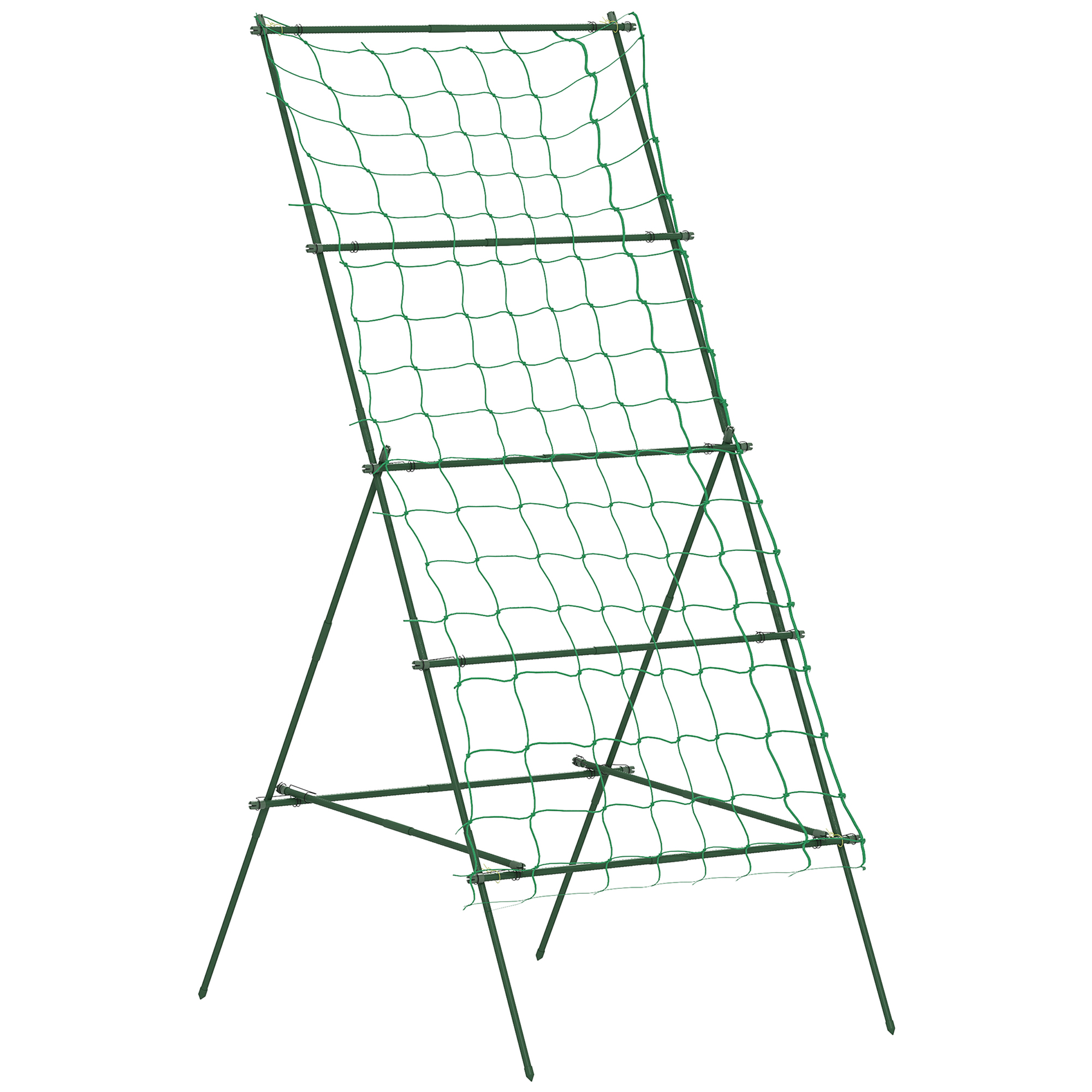 X3Q3e919a6d1b99ec.jpg Supporto per Pomodori a forma di A a Livelli Regolabili con Rete, in Acciaio, PE e PP, 101x133x227 cm, Verde - immagine 1