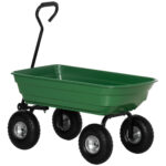 Carrello da Giardino con Struttura in Acciaio e Pneumatici, 108x52x1cm, Verde