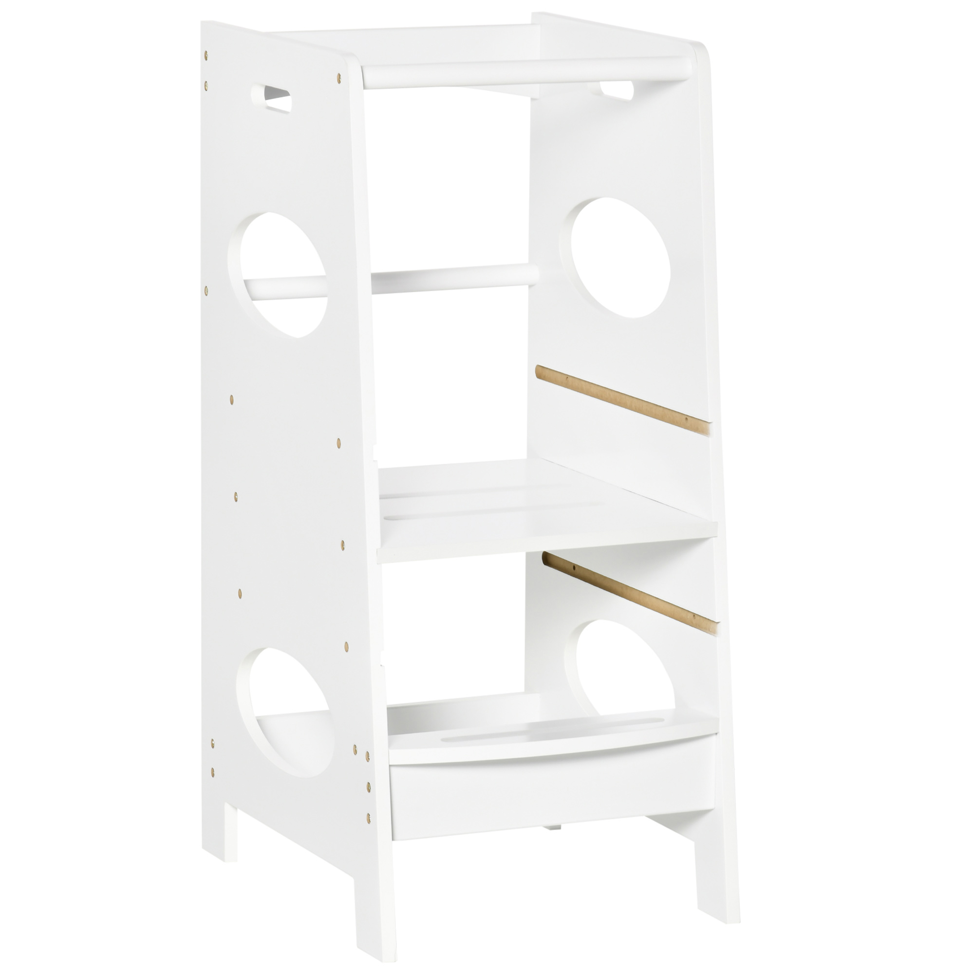 X9v46b19494ae6321.jpg Torre Montessoriana per Bambini, Learning Tower con Altezza Regolabile in MDF, 40x50x90cm, Bianco - immagine 1