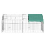 Recinto per Animali con Telo di Copertura in Acciaio con Porte, 220x103x103cm - immagine 9
