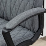 Sedia da Ufficio Girevole con Funzione Dondolo e Altezza Regolabile, 65x72x102-112,5cm, Grigio - immagine 9