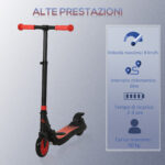 Monopattino Elettrico Pieghevole per Bambini 6+ Anni ad Altezza Regolabile, 71x36,5x75-80 cm, Nero e Rosso - immagine 4