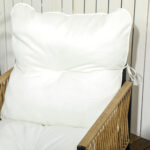 Set da Giardino 4 Pezzi in Rattan con Divanetto, 2 Sedie e Tavolino da Caffè, Nero, Marrone e Crema - immagine 8