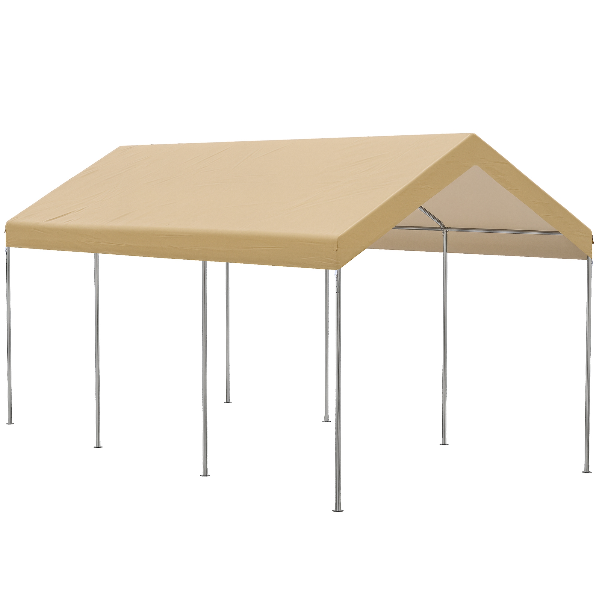 Xl06461980bee1cd5.jpg Tendone da Giardino ad Altezza Regolabile in Acciaio e PE per Auto Piccole e Medie, 6x295x265-310 cm, Beige - immagine 1