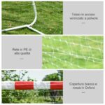 Rete da Calcio, Porta da Calcio e Calcetto in Plastica PE per Adulti e Bambini, 302x83x201cm - immagine 6